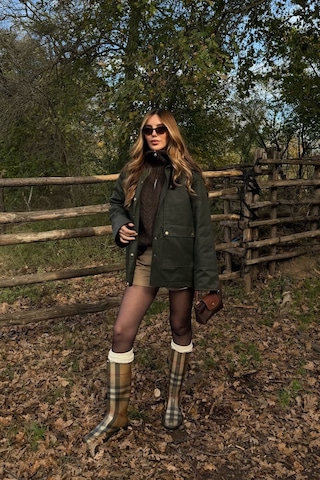 Haki Kadife Ek Yaka Detaylı Mont - 5132 Haki