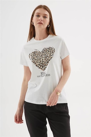 Fashion Friends Baskılı Beyaz Kadın T-shirt 25y0406k1 Beyaz