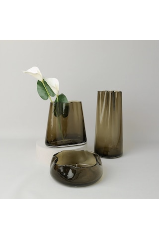 Linens Benna Vazo 12x14,5x32,5 Cm Füme Füme