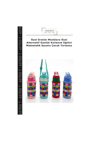Özel Üretim Miniklere Özel Alternatif Günlük Kullanım Eğitici Matematik Oyunlu Çocuk Termosu Diğer