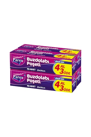 Buzdolabı Poşeti Küçük Boy 4 Al 3 Öde 4 40 20 X 30 Cm 12 Paket 1 Koli