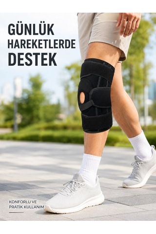 Trendexa Mey İthalat Sporcu Patella Dizliği Esnek Ligamentli Silikon Pedli Menisküs Diz Destek Bandajı