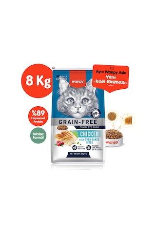 Tahılsız Hipoalerjenik Yüksek Proteinli Tavuklu Yetişkin Kedi Maması 8 Kg