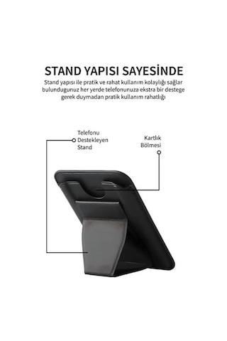 Xmlbayiciniz Magsafe Cüzdan Kartlık Deri Güçlendirilmiş Mıktanıs Standlı Özel Tasarım,iphone 17/16/15/14/13/12 İle Uyum Çok Renkli