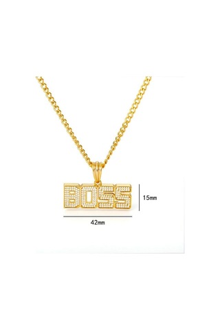 Boss Unisex Kolye Sarı Altın