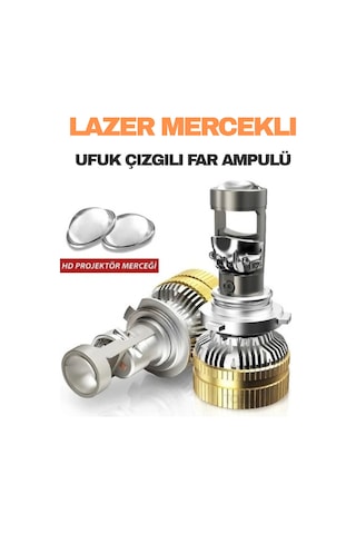 Volkswagen Passat B8 2015 - 2023 Kısa Far Uyumlu Mercek Led Ufuk Çizgili Far Ampulü Led Şimşek Etkili
