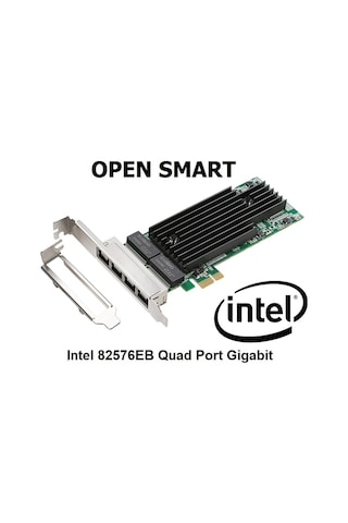 Open Smart OPS01G64NT Quad 4 Port Intel 82576EB Gigabit PCI-E X1 Ethernet Kart