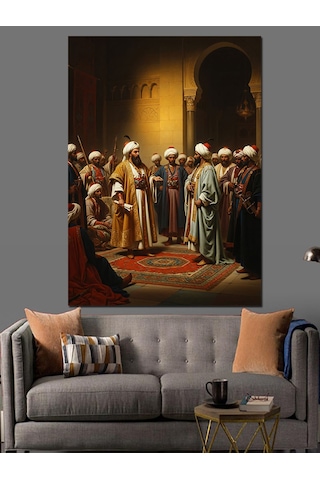 Ahşap Tablo Osmanlı Sarayı İbadet Sahnesi