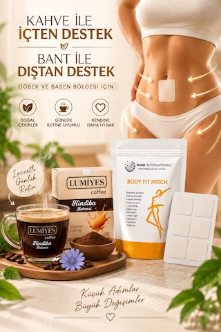 Body Fit 30 Lu Göbek Bandı + 100 Gr Lumiyes Detox Kahvesi İçten Ve Dıştan Destek