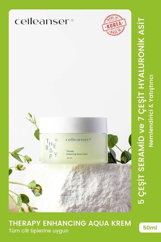 5 Seramid Ve 7 Hyaluronik Asit İçeren Nemlendirici Ve Yatıştırıcı Therapy Enhancing Aqua Krem