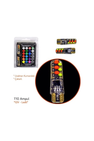 CARUB Ampul12v T-10 Çakarlı Kumandalı Yeni Nesil