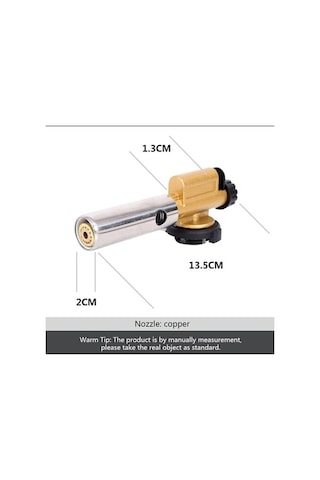 Createtech Elektronik Ateşleme Bakır Alev Bütan Gaz Brülörü Tabancası, Kamp Piknik Barbekü Kaynak Ekipmanları Çok Renkli
