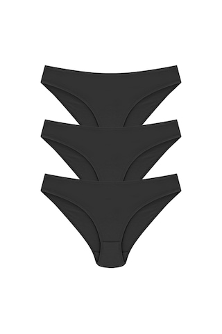 Bonbonetti Bikini Model 3'Lü Paket %100 Pamuk Siyah Kadın Külot Siyah