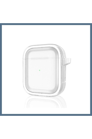 Buradabulabilirsin Movenchy Apple Uyumlu AirPods 4 4.nesil Shiny Şeffaf Kılıf - Beyaz Bbz