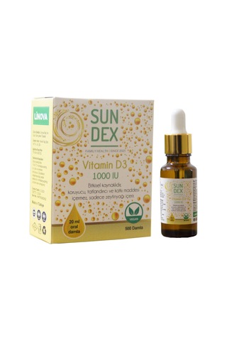 Sundex Vitamin D3 1000 Iu 500 Damla 20 Ml Bitkisel Kaynaklı