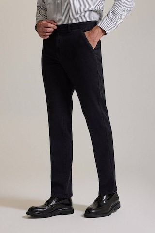 Ysf Erkek Siyah Regular Fit Yan Cepli Kot Pantolon