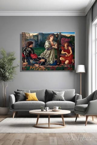 Edward Burne-jones Un "the Love Song" Aşk Şarkısı Adlı Eseri Yatay Kanvas Tablo 4493 Çok Renkli