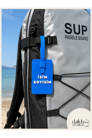 Dailyboo Creates Mavi Kişiye Özel İsimlik Bagaj Etiketi-paddle Board Sup Çanta & Valiz İsim Etiketi-kilitli Sistem Özel Tasarım Bagaj Tag