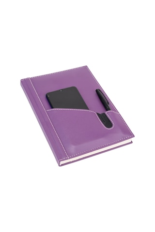 Deri Telefon Kılıflı Kapak Defter Ajanda Tarihsiz Çizgili 17X24 C Siyah