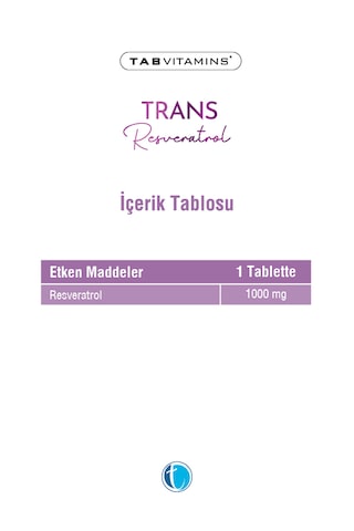 Tabvitamins Trans Resveratrol 30 Tablet Takviye Edici Gıda