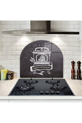 Decorita Cam Ocak Arkası Koruyucu | Oval Şekilli | Fırın