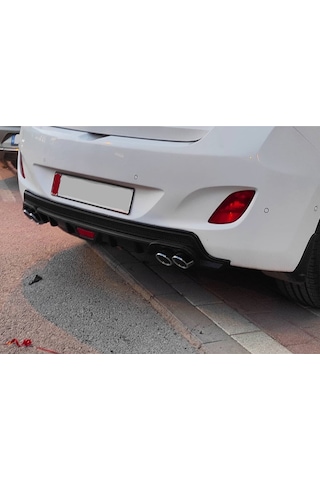 Peugeot 308 Uyumlu Body Kit Difüzör 4 Çıkış Yuvarlak Siyah Model 2
