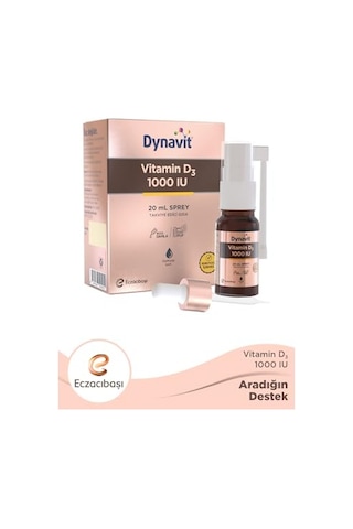 Dynavit Vitamin D3 1000 Iu 25mcg 20 Ml Sprey - Bağışıklık & Kas & Kemik - D3 Vitamini