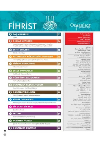 Şubat 2023 Osmanlıca Dergisi