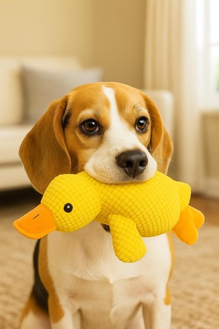 Busstier Köpek Oyuncağı Ördek Şekilli Peluş Sesli Ve Hışırtılı Da