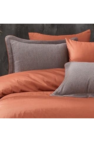 Nazik Saten Nevresim Takımı Çift Kişilik Amanda Kiremit