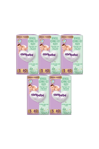 Canbebe Bebek Bezi Beden:5 11-18kg Junior 400 Adet Mega Fırsat 5 Numara