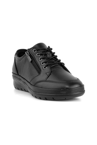 Voyager 8568 Kadın Siyah Deri 36-41 Comfort Ayakkabı Siyah