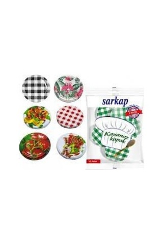 Sarkap Karışık Renk Desenli Standart Kavanoz Kapağı