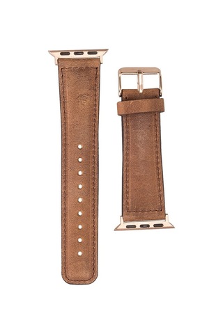 Apple Watch Uyumlu Deri Kordon 42-44-45mm G19 Taba