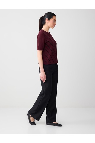 Jimmy Key Jimmy Key Siyah Normal Bel Normal Paça Uzun Dokuma Pantolon 6sw185601900
