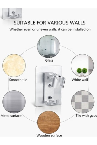 Novahub Duş Tutucu Montaj, Ayarlanabilir Banyo Yapıştırma Diğer