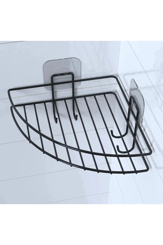 Yapışkanlı Banyo Köşeliği Kancalı Köşe Rafı Duş Şampuanlık Duvar Düzenleyici Organizer Raf 5365 Çok Renkli