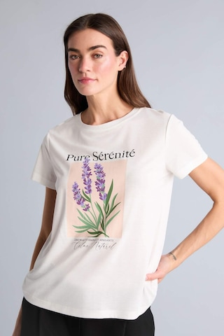 Defacto Regular Fıt Bisiklet Yaka Floral Kısa Kollu Tişört H7608ax26smer105 Ekru-er105