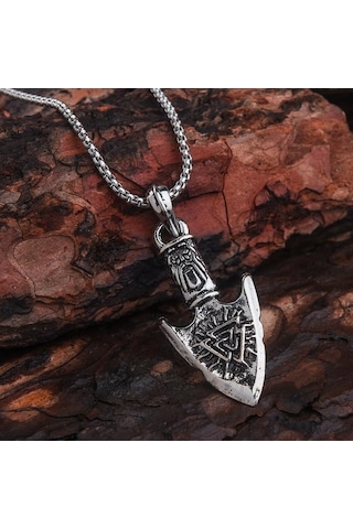 Viking Best Savaşçı Ok Ucu Erkek Kolye Çelik İskandinav Takı