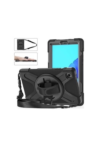Samsung Galaxy Uyumlu Tab A7 Lite T220 - T225 Tablet Kılıfı Defender Askılı Tank Zırh Silikon Yüksek Koruma Kılıf