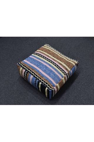 Zehra Abla Halı Yeni El Dokuma Dekoratif Puf Köşe Minderi Kırlent Kılıfı Kilim 6222