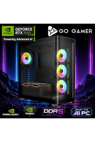 Go Gamer E754DP i9-14900KF 16 GB 512 GB SSD RTX3050 6 GB 27" Free Dos Oem Paket Masaüstü Oyuncu Bilgisayarı