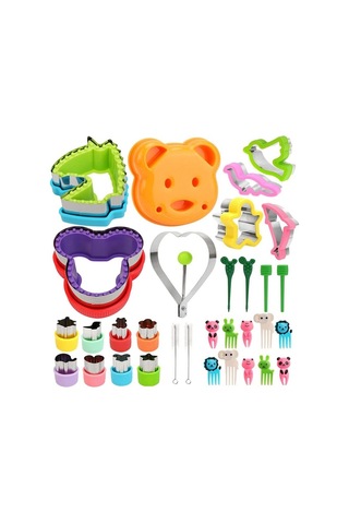 Bloomnest 32 Parça Sandviç Kesici Ve Sızdırmazlık Seti - Kurabiye, Meyve Sebze Kalıpları, Mutfak Aksesuarları Çok Renkli