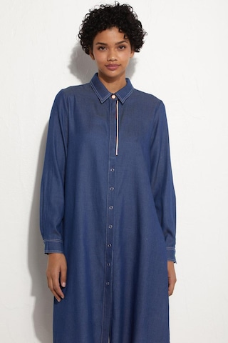 Kadın Kyr Çıtçıtlı Tensel Tunik - Mavi Mavi