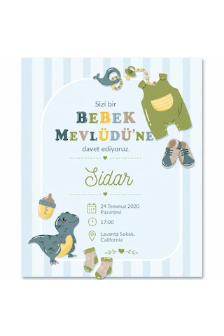 1000 Adet Ekonomik Baby Shower Davetiyesi Ve Zarf 020-027