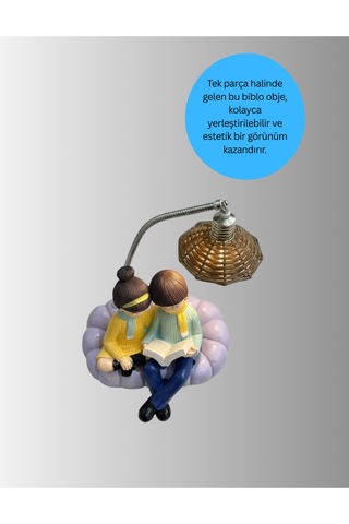 Romantik Çift Temalı Dekoratif Masa Lambası Yumuşak Led Işık Karışık
