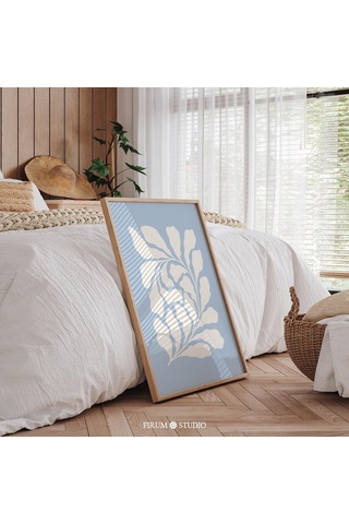 Soyut Botanik Sanatı, Pastel Mavi Modern