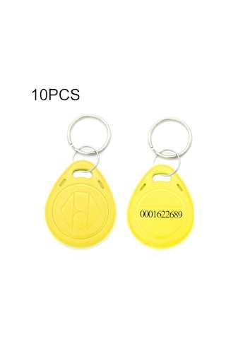 Sones 10 Adet 125khz Tk/em4100 Yakınlık Kimlik Kartı Çipli Anahtarlık Anahtarlık Sarı