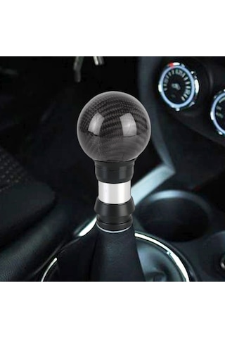 Sones Universal Araç Preslenebilir Teleskopik Karbon Fiber Dişli Kafası Vites Topuzu, Uzunluk: 9,5 Cm Siyah