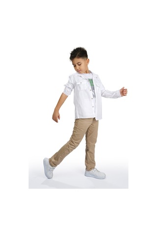 Mnk Baby & Kids Gömlek , Pantolon , T-shirt 3parça Erkek Çocuk Takım Mnk1754 Beyaz
